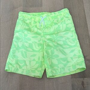 Lands' End Lime Green Floral Men's Athletic Shorts